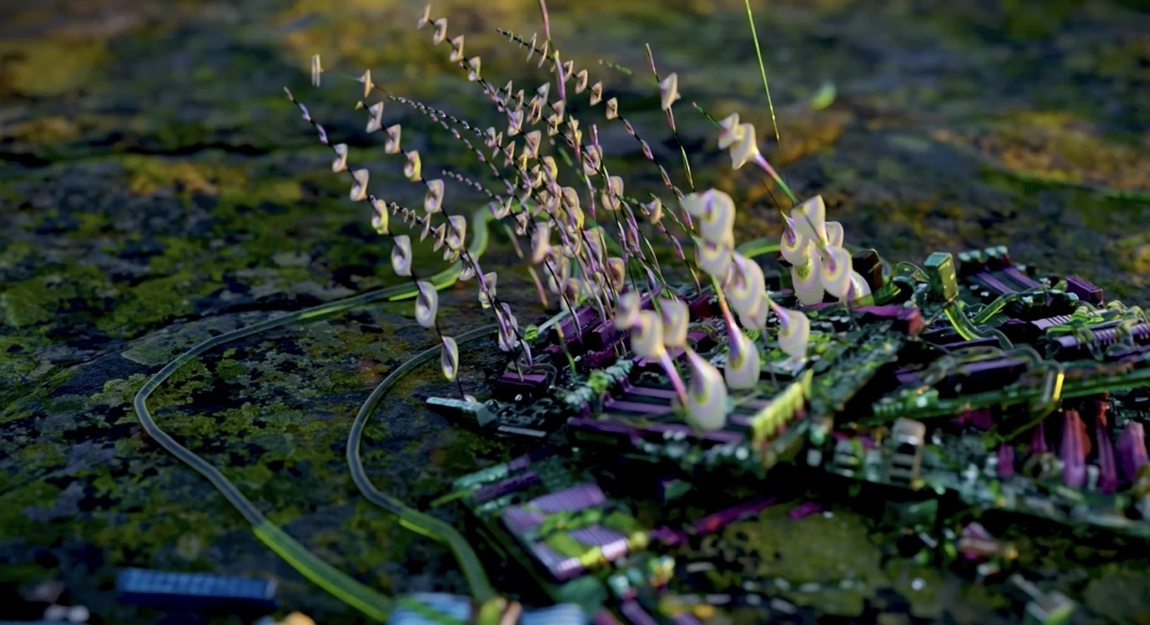 Sabrina Ratté, Inflorescences, 2023, video still.
A production of the New Now Festival, Essen, Germany. Multimedia integration: Guillaume Arseneault. Sounds: Roger Tellier Craig.
© Sabrina Ratté, courtesy the artist.